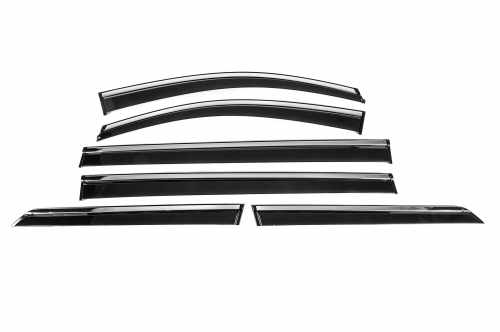 Вітровики Toyota Sienna 2010-2020, з хромованим молдингом, Niken Luxury (6 шт)