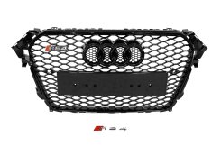 Передняя решетка RS-Style Audi A4 B8 2012-2015, без логотипа, черная, GT Tuning