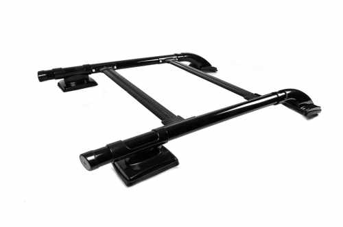 Рейлінги Toyota Hilux AN120 2015+, чорні, Shark, з поперечинами, Erkul (2 шт)