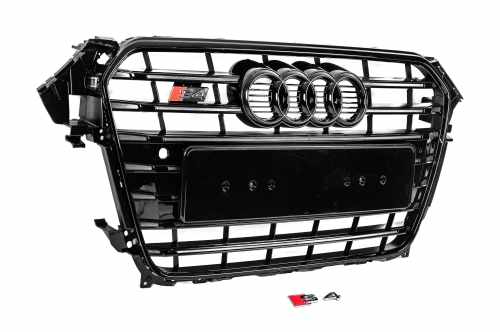 Передняя Черная решетка S-Style Audi A4 B8 2012-2015, GT Tuning