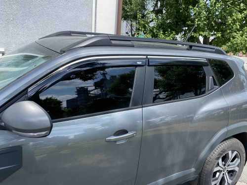 Вітровики Renault Duster 2024+ / Dacia Duster, з хромованим молдингом, Niken (4 шт)