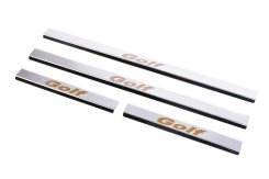 Накладки на пороги Volkswagen Golf 5 2003-2009 / Golf 6 2008-2014, V1, нержавіюча сталь, Carmos (4 шт)