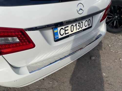 Накладка на задній бампер Mercedes E-class W211 2002-2009, нержавіюча сталь, Carmos