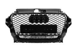 Передняя решетка RS-Style с надписью Quattro Audi A3 8V 2012-2016, черная, GT Tuning