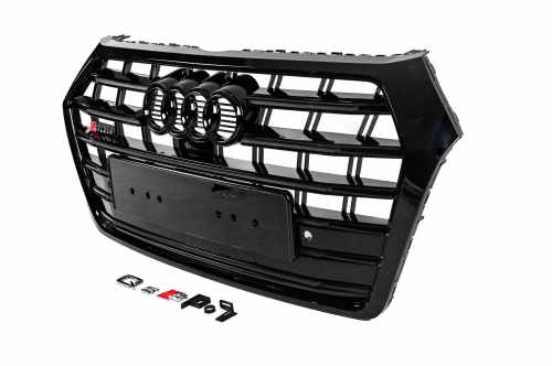 Передня решітка радіатора SQ-Style Audi Q5 2017-2020, чорна, GT Tuning