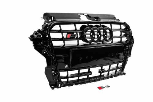 Передняя решетка S-Style Audi A3 8V 2012-2016, черная, GT Tuning