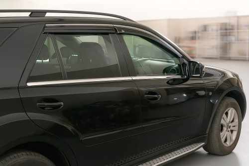 Вітровики Mercedes ML W164 2005-2011, з хромованим молдингом, Niken Luxury (4 шт)