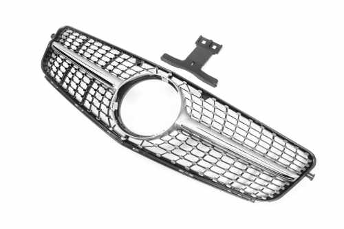 Передняя решетка Diamond Silver Mercedes C-class W204 2007-2015, Cixtai