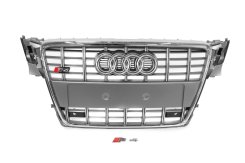 Передняя решетка RS-Style Audi A4 B8 2007-2011, серая с хромом, GT Tuning