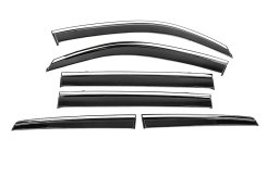 Вітровики Lexus LX570/450d 2008-2015 / Toyota Land Cruiser 200, з хромованим молдингом, Niken Luxury (6 шт)