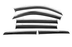 Вітровики Lexus LX570/450d 2008-2015 / Toyota Land Cruiser 200, з хромованим молдингом, Niken Luxury (6 шт)