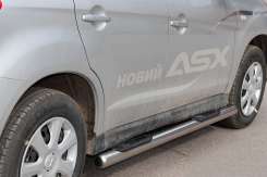 Боковые трубы BB002 Mitsubishi Eclipse Cross GK 2017+, нержавеющая сталь, CAN (2 шт)