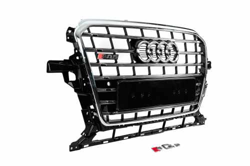 Передня решітка SQ-Style Audi Q5 2012-2017, чорна з хромом, GT Tuning