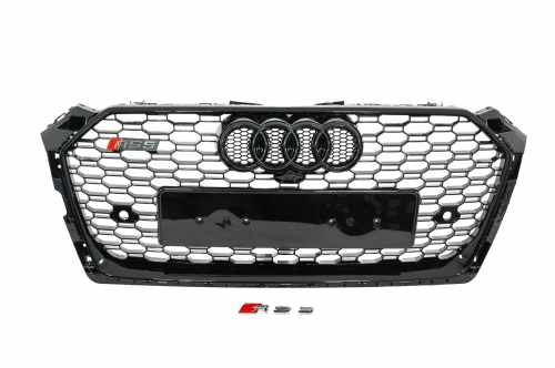 Передняя решетка RS-Style Audi A5 2016-2019, черная, GT Tuning