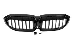 Ноздри 1 Bar (Черный Глянец) С местом под камеру BMW 3 серия G20/G21 2018-2022, GBT