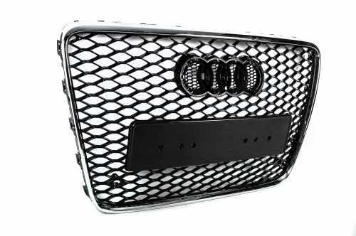 Передня решітка RSQ-Style Audi Q7 2005-2015, чорна з хромом, GT Tuning
