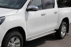 Бокові пороги KB001 Toyota Hilux AN120 2015+, Ø60 мм, нержавіюча сталь, CAN (2 шт)