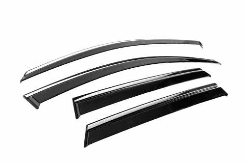 Вітровики Seat Ateca KH7 2016+, з хромованим молдингом, Niken Luxury (4 шт)