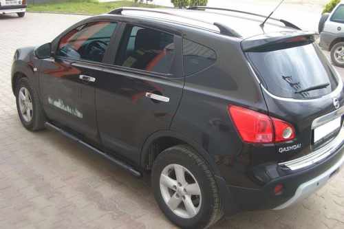 Бокові труби Nissan Qashqai 2007-2014, чорні, нержавіюча сталь, CAN (2 шт)