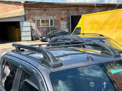Рейлінги Toyota Hilux AN120 2015+, чорні, Shark, з поперечинами, Erkul (2 шт)
