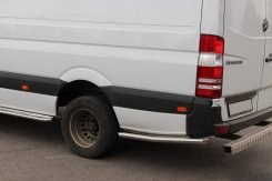 Боковые трубы за задним колесом Volkswagen Crafter SY 2016+, Ø60 мм, ExtraLong, нержавеющая сталь, CAN (2 шт)