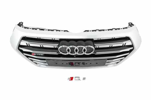 Передня решітка SQ-Style Audi Q5 2017-2020, чорна з хромом, GT Tuning