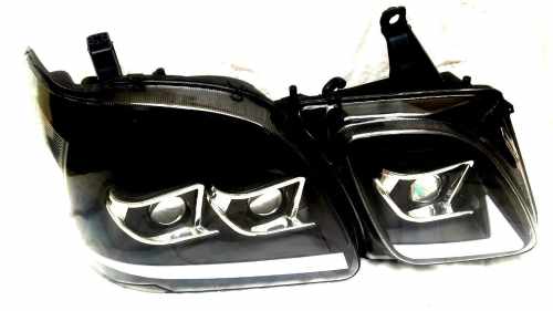 Передние фары Full LED черные RP для Lexus LX470 1998+