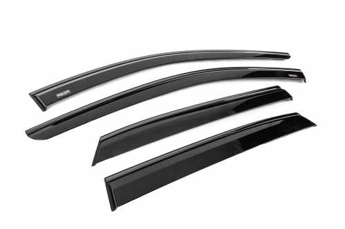 Вітровики Nissan Qashqai 2021+, з чорним молдингом, Niken Luxury (4 шт)