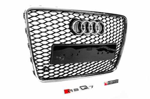 Передня решітка RSQ-Style Audi Q7 2005-2015, чорна з хромом, GT Tuning