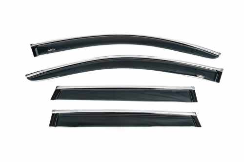 Вітровики Volkswagen Touareg 2010-2018 / Porsche Cayenne, з хромованим молдингом, HIC (4 шт)