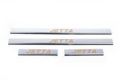 Накладки на пороги Volkswagen Jetta 2006-2011, V1, нержавіюча сталь, Carmos (4 шт)