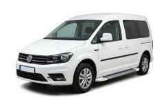 Боковые пороги Erkul Allmond White Volkswagen Caddy 2K 2015-2020, макси база, 220 см, алюминий (2 шт)