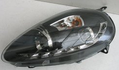 Передние фары черные для Fiat Grande Punto 2005-2009