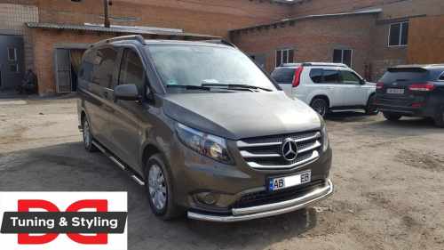 Передній захист ST014 (нерж.) 60/42 для Mercedes Vito / V-class W447 2014-2024 рр