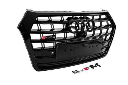 Передня решітка радіатора SQ-Style Audi Q5 2017-2020, чорна, GT Tuning