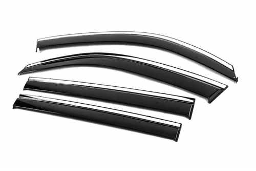 Вітровики Lexus LX570/450d 2008-2015 / Toyota Land Cruiser 200, з хромованим молдингом, Niken Luxury (4 шт)