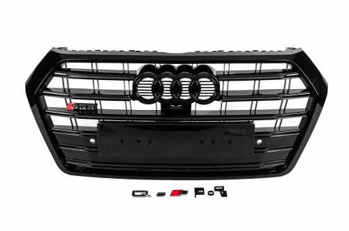 Передня решітка радіатора SQ-Style Audi Q5 2017-2020, чорна, GT Tuning