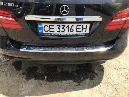 Накладка на задній бампер Mercedes B-class W246 2011-2018, нержавіюча сталь, Carmos