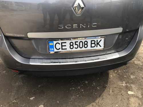 Накладка на задній бампер Renault Scenic/Grand 2009-2016, нержавіюча сталь, Carmos