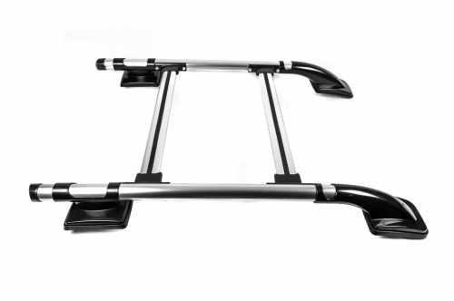 Рейлінги Toyota Hilux AN120 2015+, чорні, Shark, з поперечинами, Erkul (2 шт)
