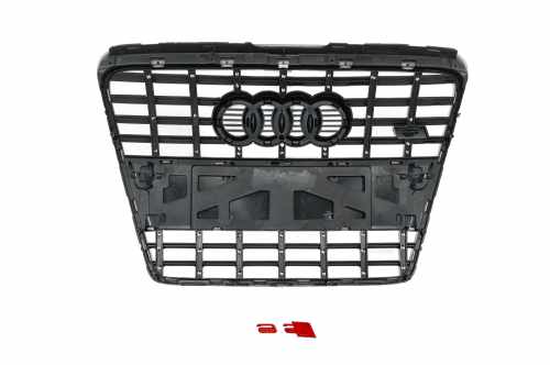 Передняя решётка S-style Audi A6 C6 2004-2011, чёрная, GT Tuning