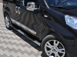 Боковые трубы Citroen Nemo 2007-2017, Ø60 мм, с пластиковыми вставками, нержавеющая сталь, CAN (2 шт)