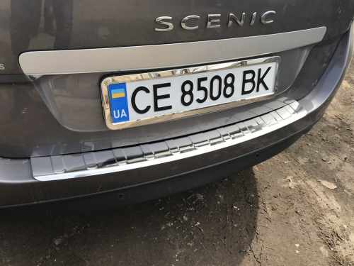 Накладка на задній бампер Renault Scenic/Grand 2009-2016, нержавіюча сталь, Carmos