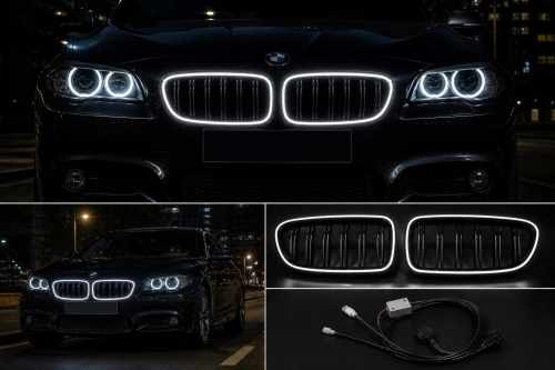 Ніздрі M-Look LED (чорний глянець) BMW 5 серія F10/F11 2010-2016, GBT