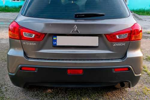 Накладка на задний бампер Mitsubishi ASX 2010-2019, нержавеющая сталь, Carmos