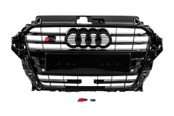Передняя решетка S-Style Audi A3 8V 2012-2016, черная, GT Tuning