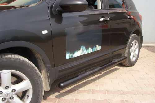 Бокові труби Nissan Qashqai 2007-2014, чорні, нержавіюча сталь, CAN (2 шт)