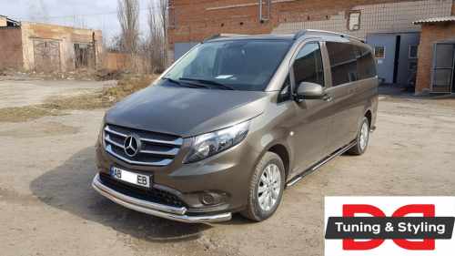 Передній захист ST014 (нерж.) 60/42 для Mercedes Vito / V-class W447 2014-2024 рр