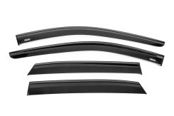 Ветровики Nissan Qashqai 2021+, с чёрным молдингом, Niken Luxury (4 шт)