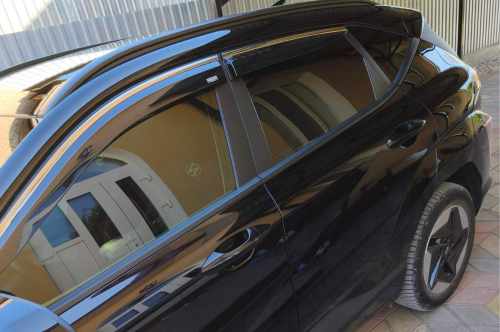 Вітровики Hyundai Kona SX2 2023+, з хромованим молдингом, Niken (4 шт)